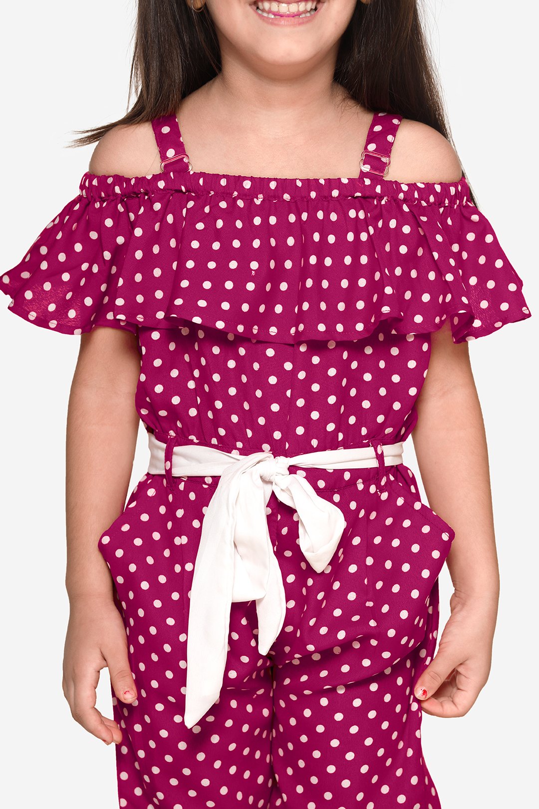 Magenta pink Polka Jumpsuit