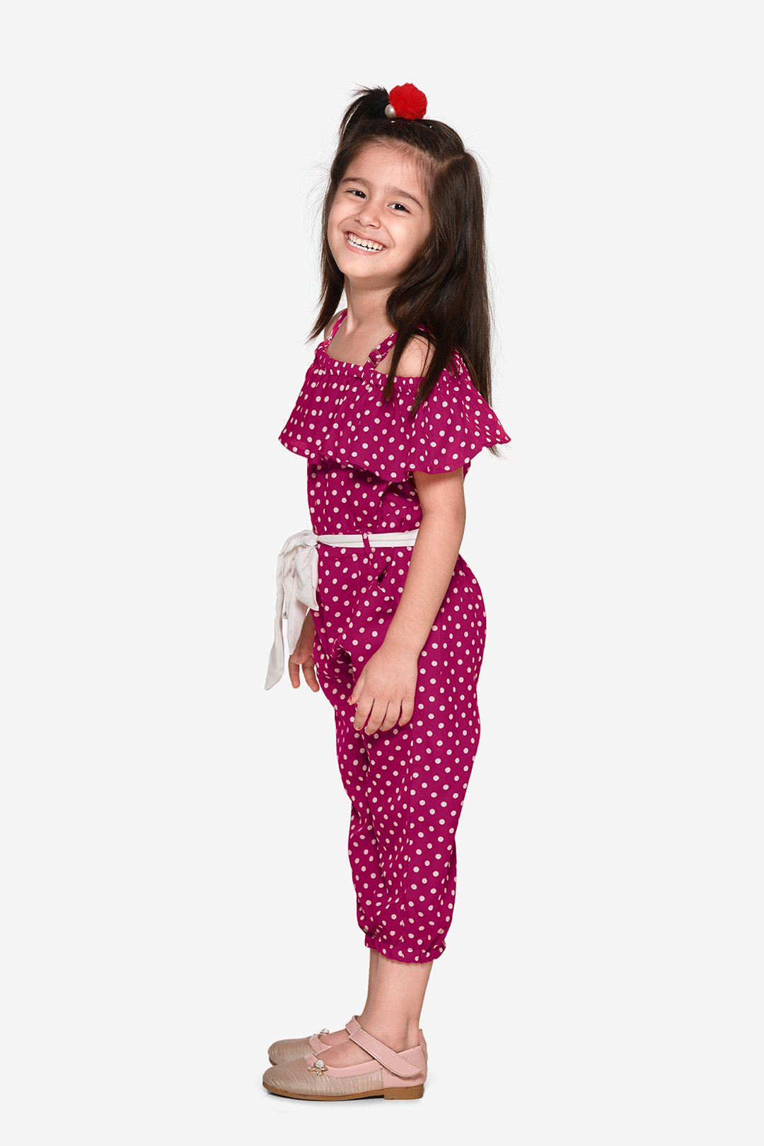 Magenta pink Polka Jumpsuit