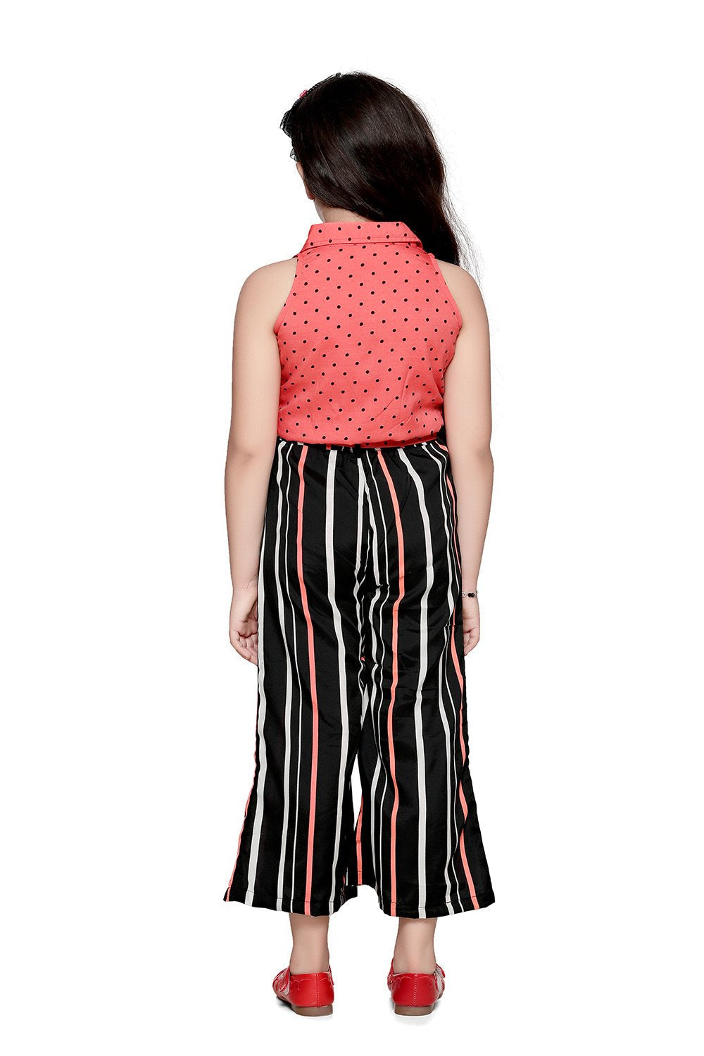 Orange Beige Polka Full Jumpsuit