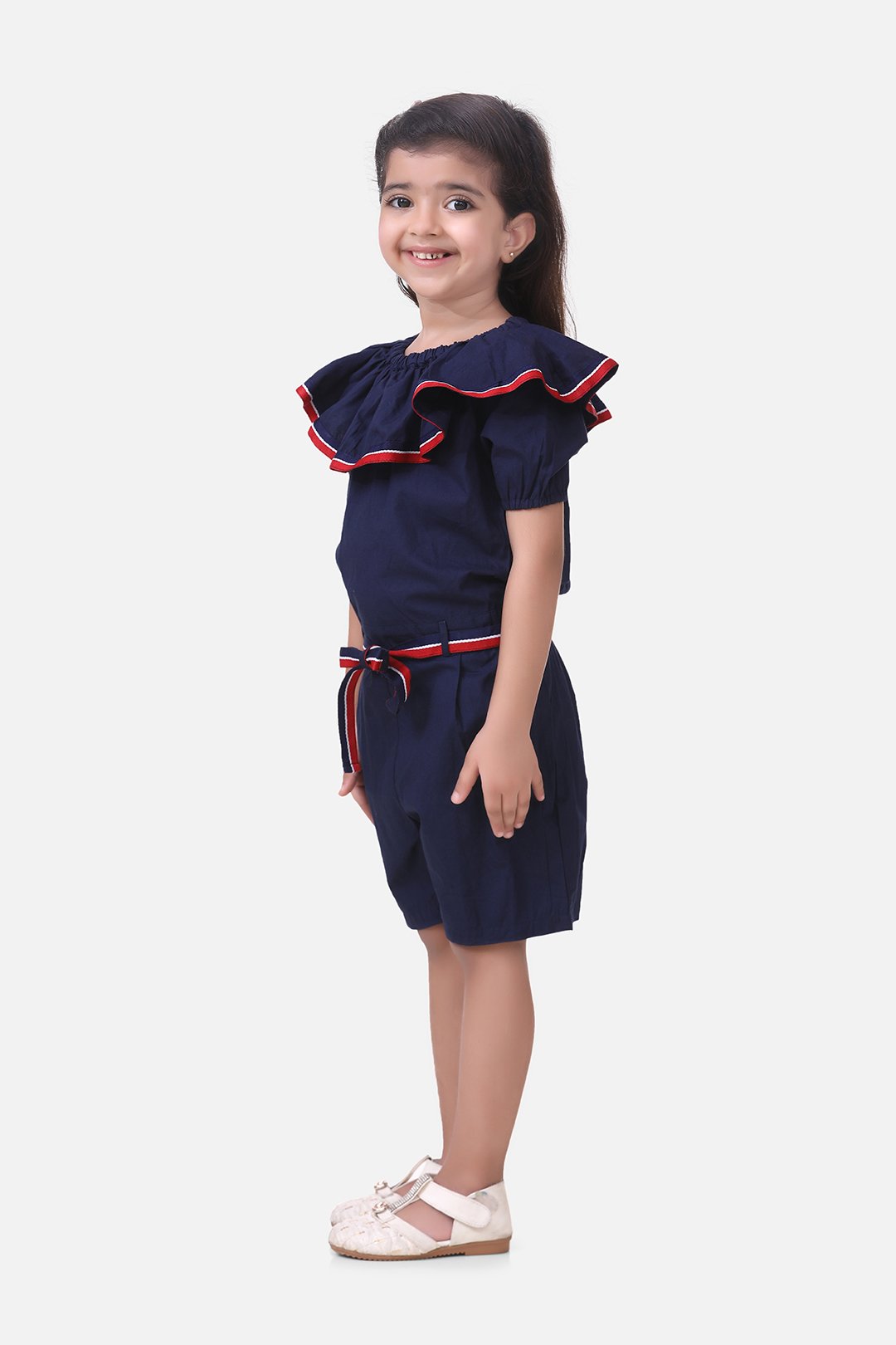 NavyBlue Frilly Short Jumpsuit