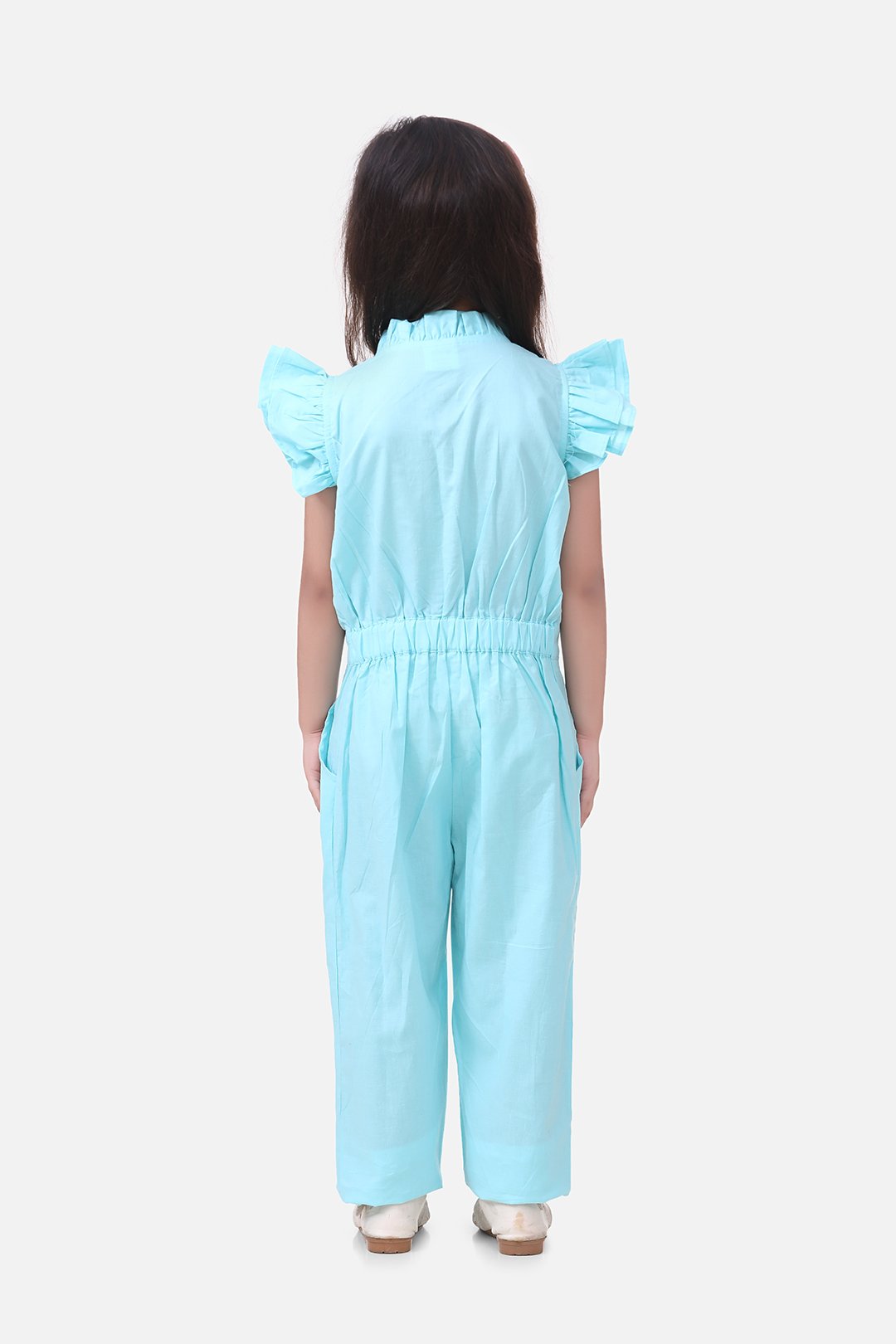 Unicorn Embrodiery Sky Blue Full Jumpsuit