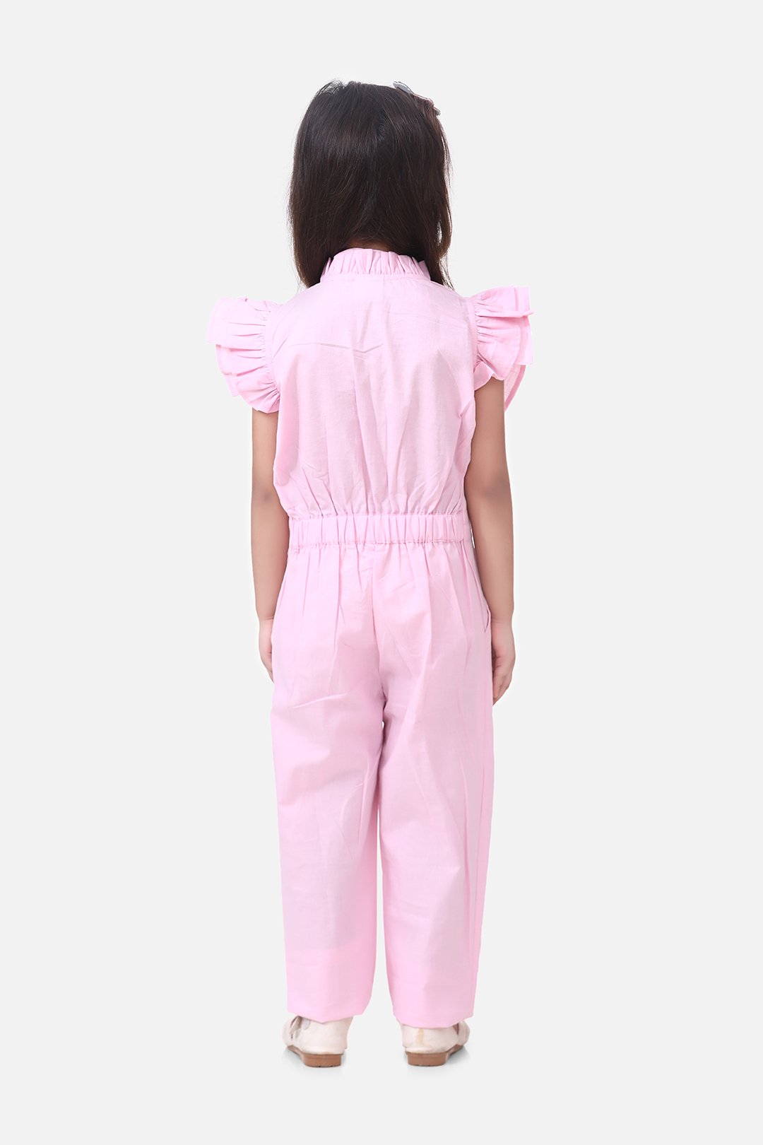 Unicorn Embrodiery Baby Pink Full Jumpsuit