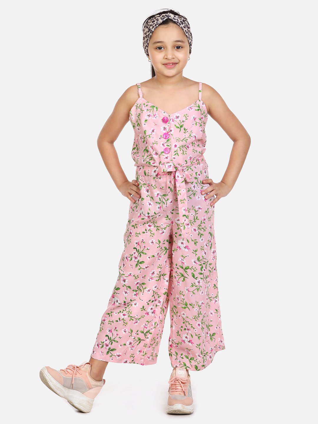 Floral Pink Culotte Jumpsuit