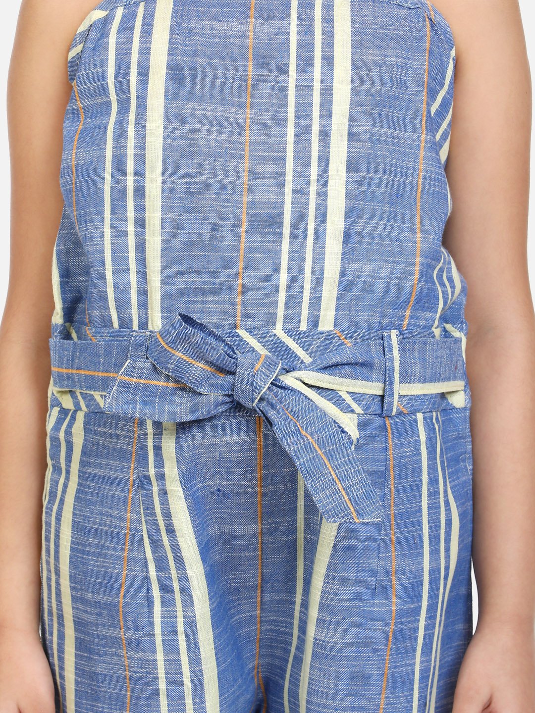 Organic Cotton Weaved Blue Full Jumpsuit