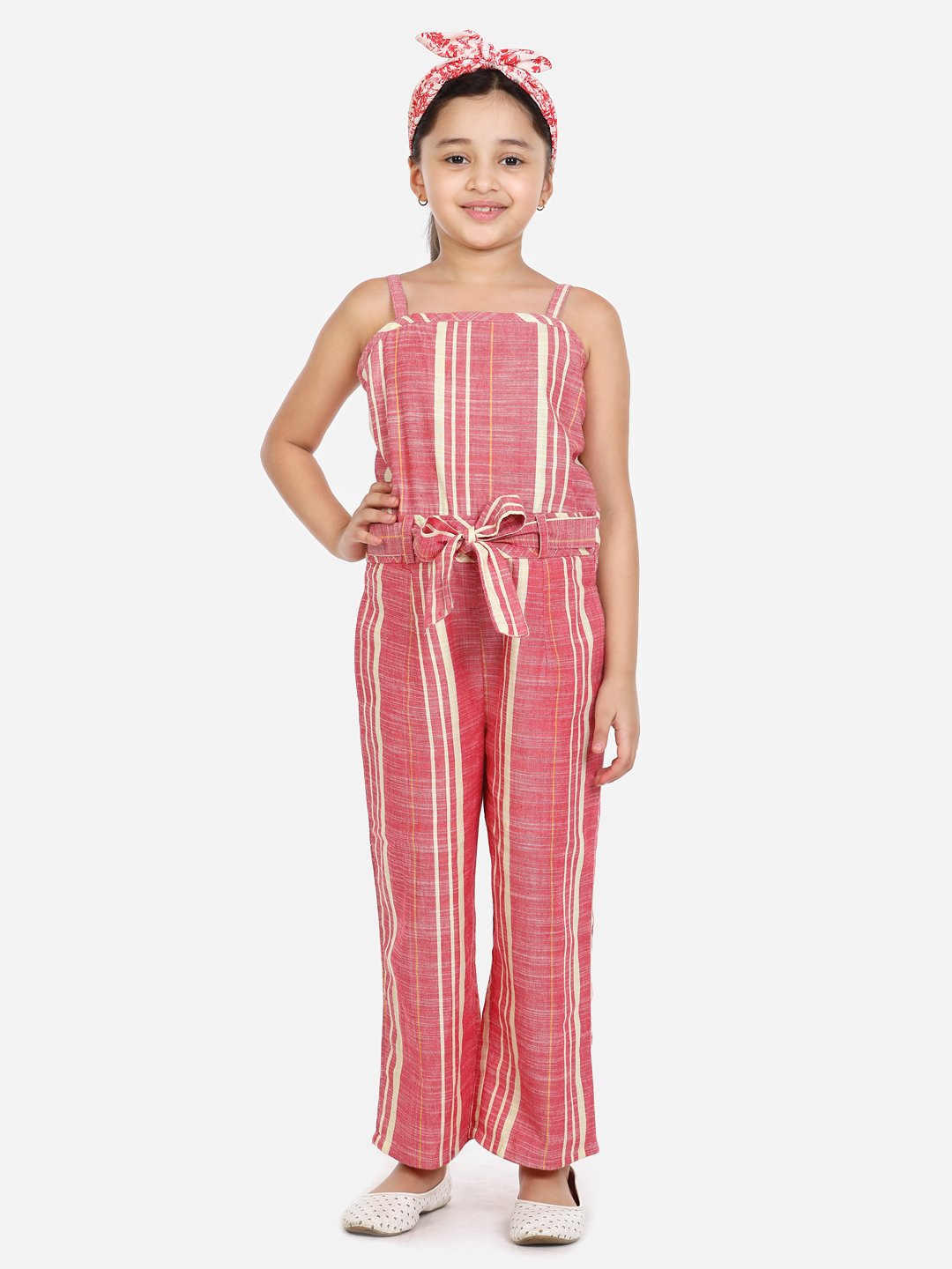 Organic Cotton Weaved Maroon Full Jumpsuit