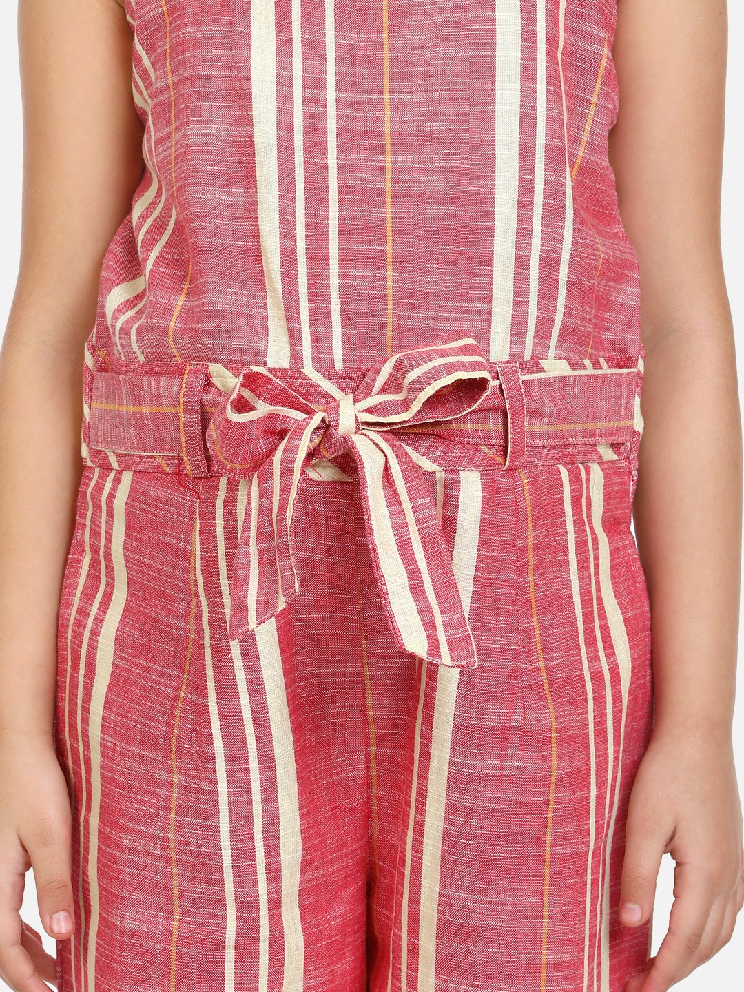 Organic Cotton Weaved Maroon Full Jumpsuit
