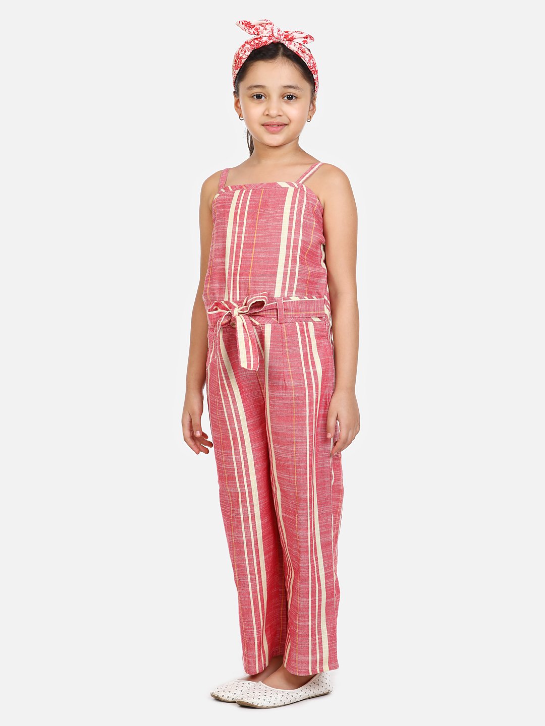 Organic Cotton Weaved Maroon Full Jumpsuit