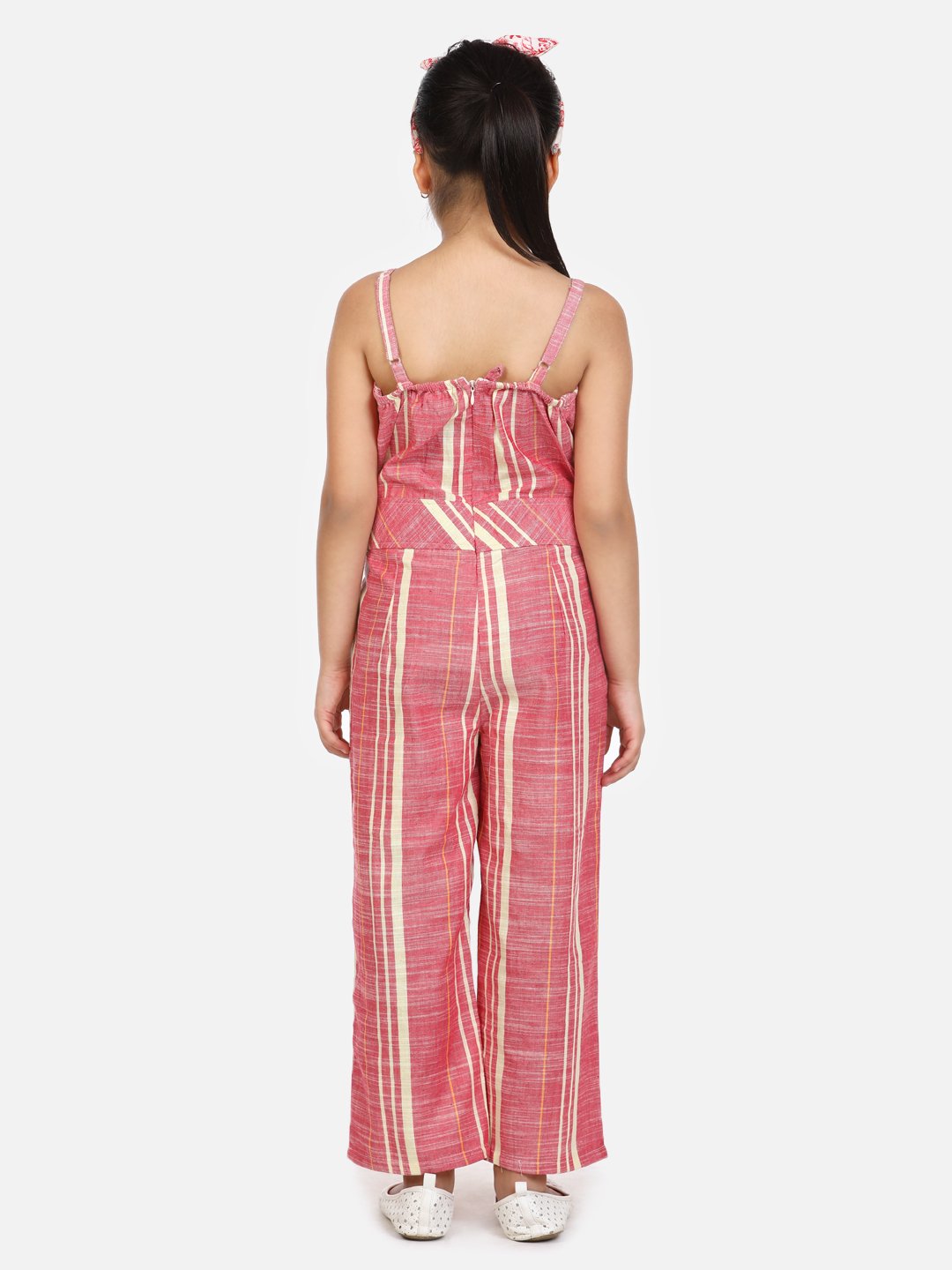 Organic Cotton Weaved Maroon Full Jumpsuit