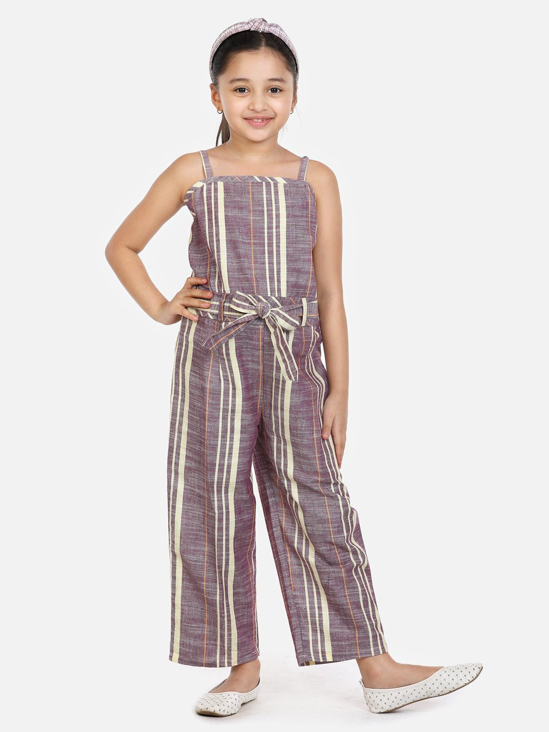 Organic Cotton Weaved Purple Full Jumpsuit