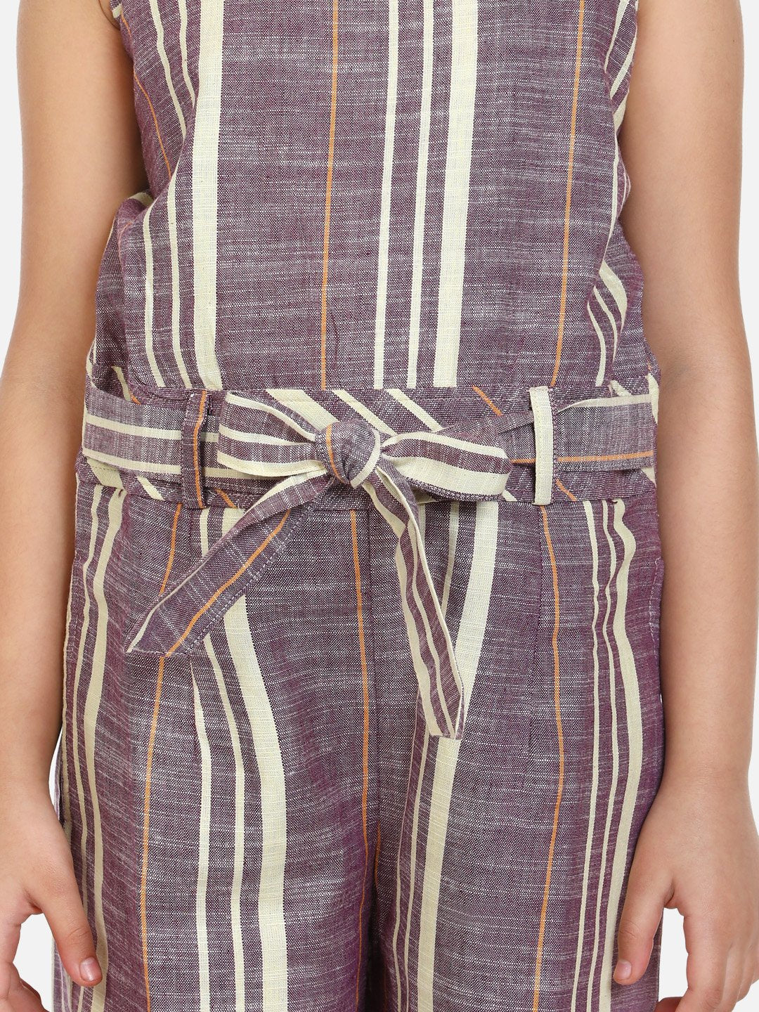 Organic Cotton Weaved Purple Full Jumpsuit