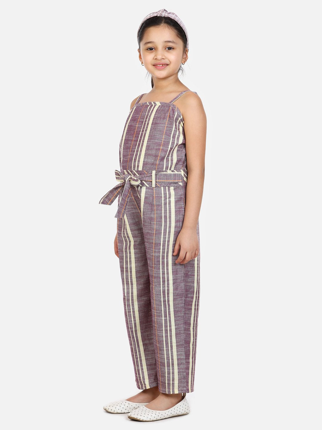 Organic Cotton Weaved Purple Full Jumpsuit