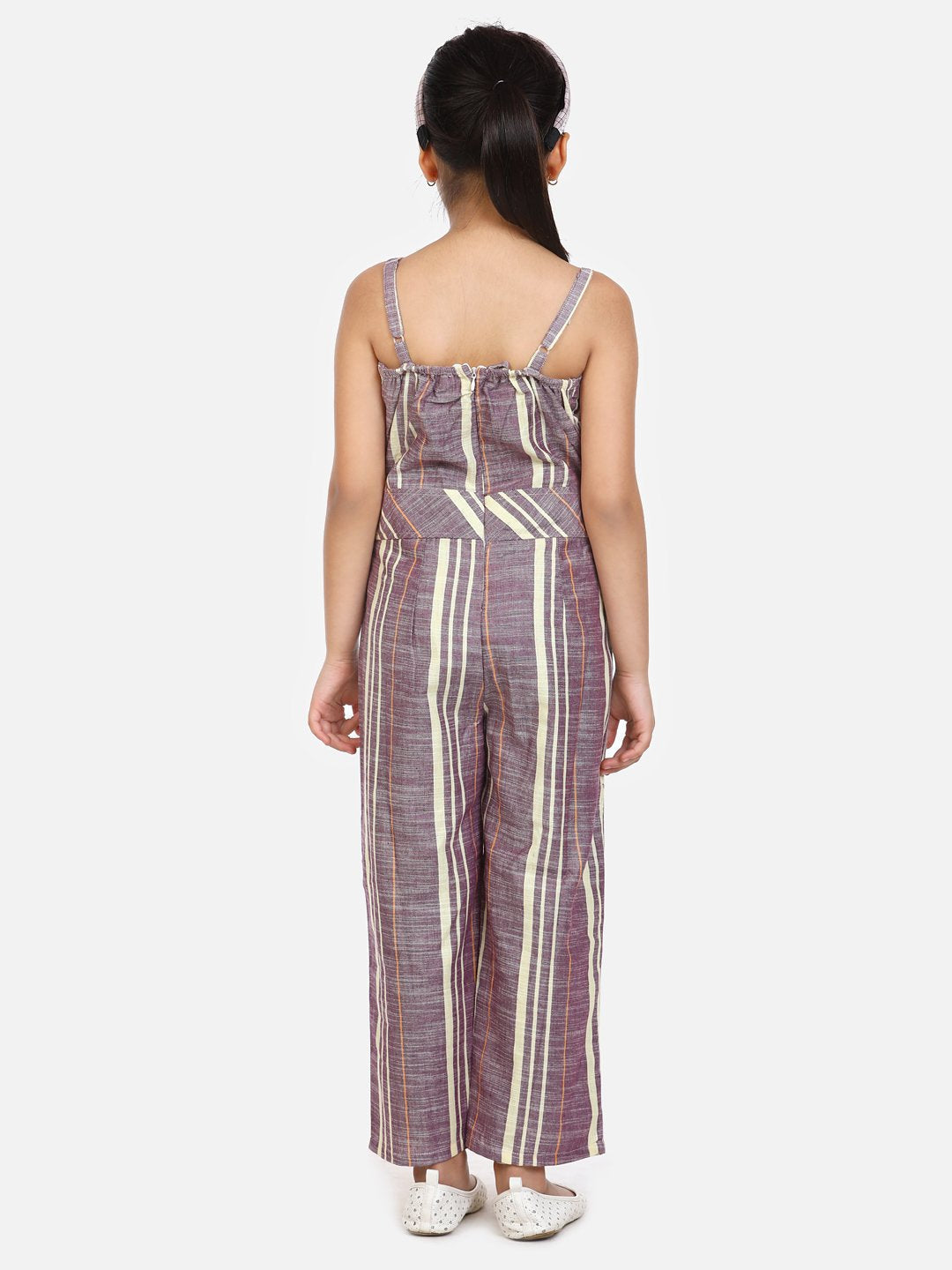 Organic Cotton Weaved Purple Full Jumpsuit