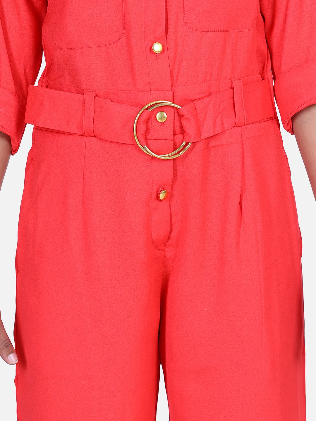 Red Designer Full Jumpsuit