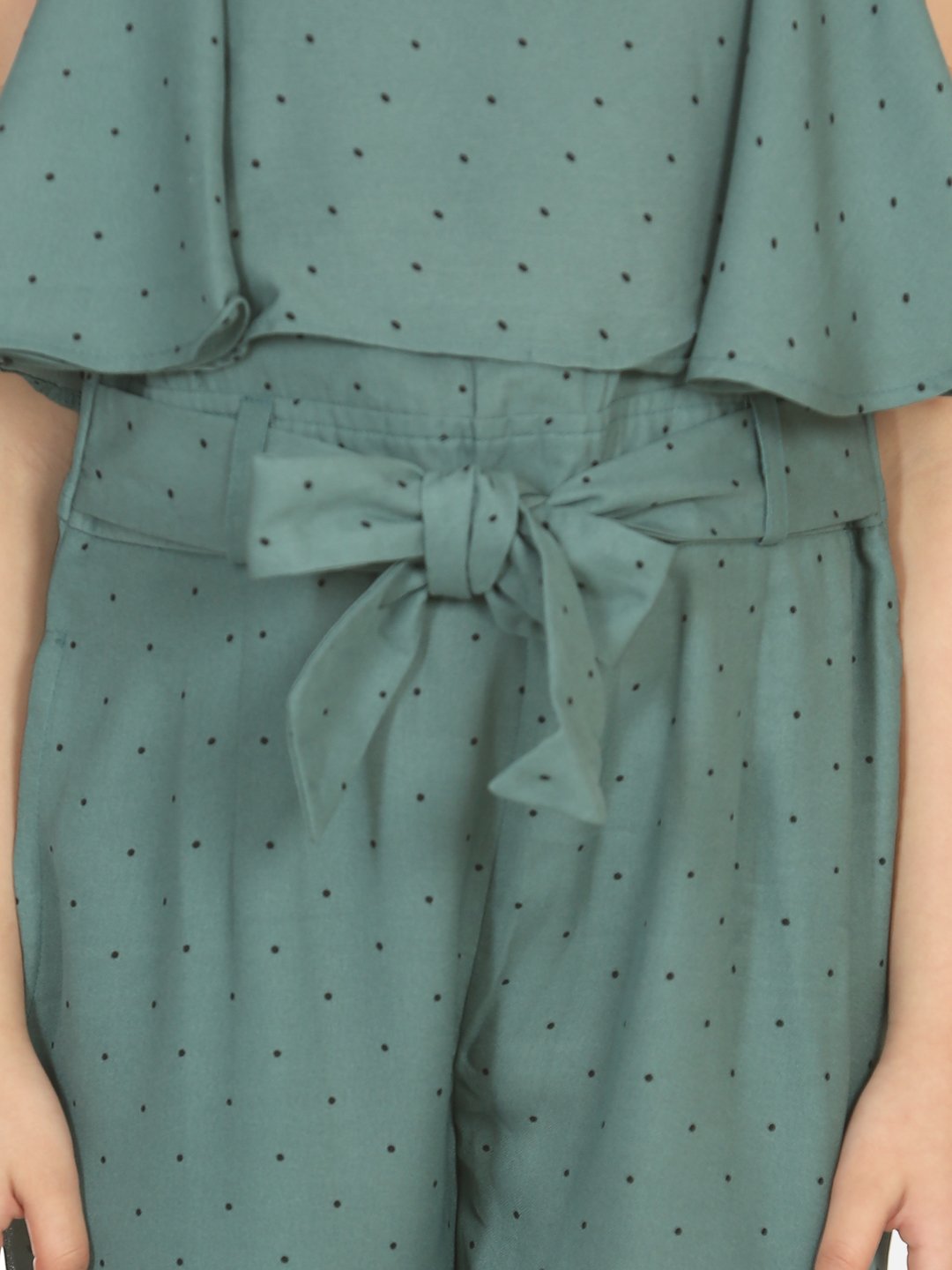 Vintage Green Polka Cape Jumpsuit