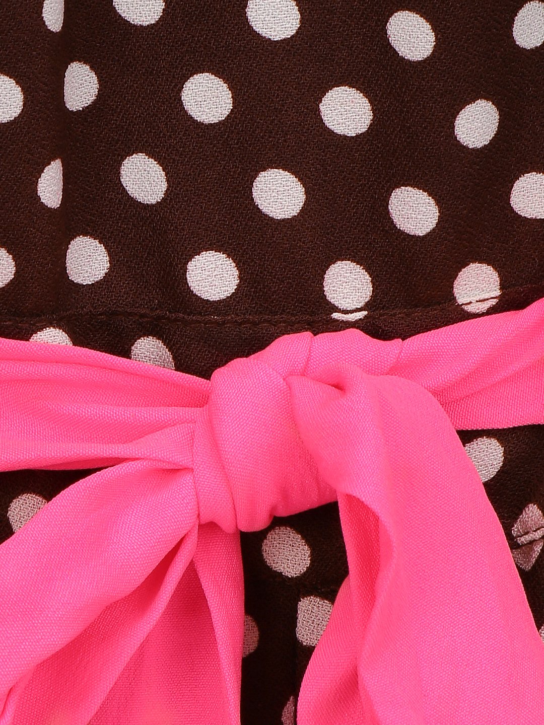 Brown Polka Jumpsuit with Neon Belt