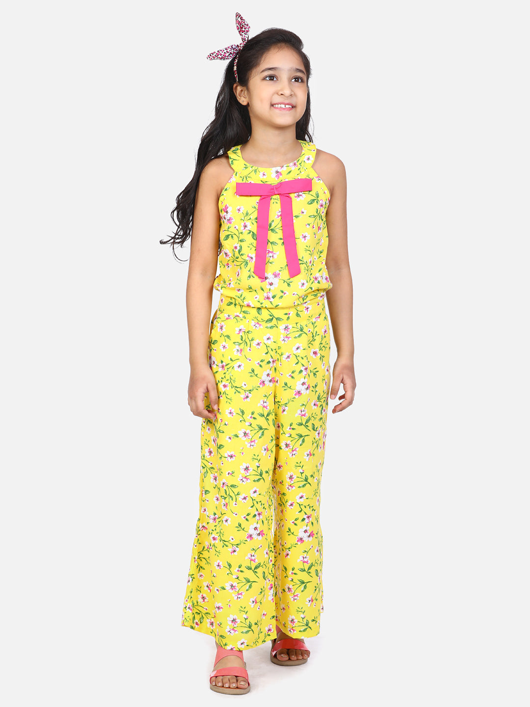 Yellow Floral Bell Jumpsuit