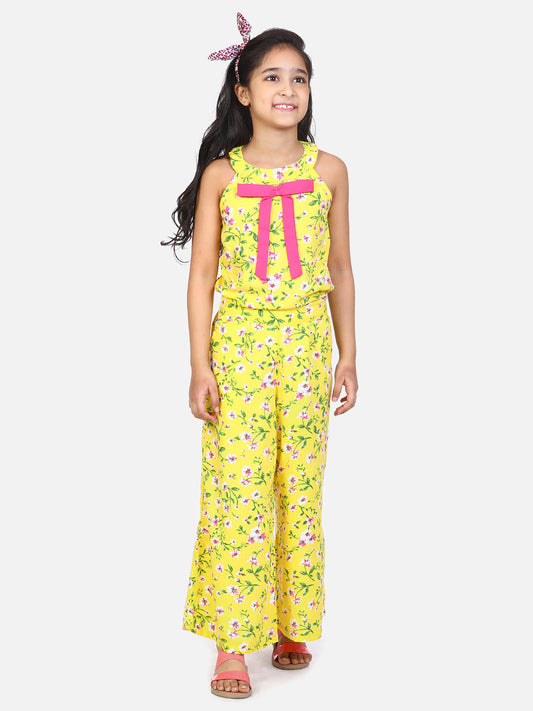 Yellow Floral Bell Jumpsuit