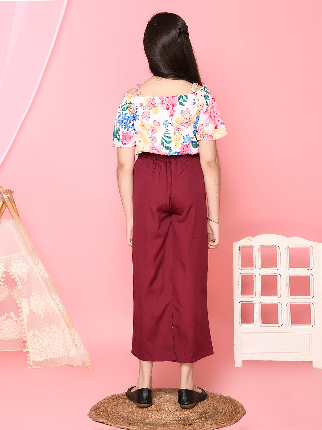 Floral Printed Off Shoulder Full Jumpsuit