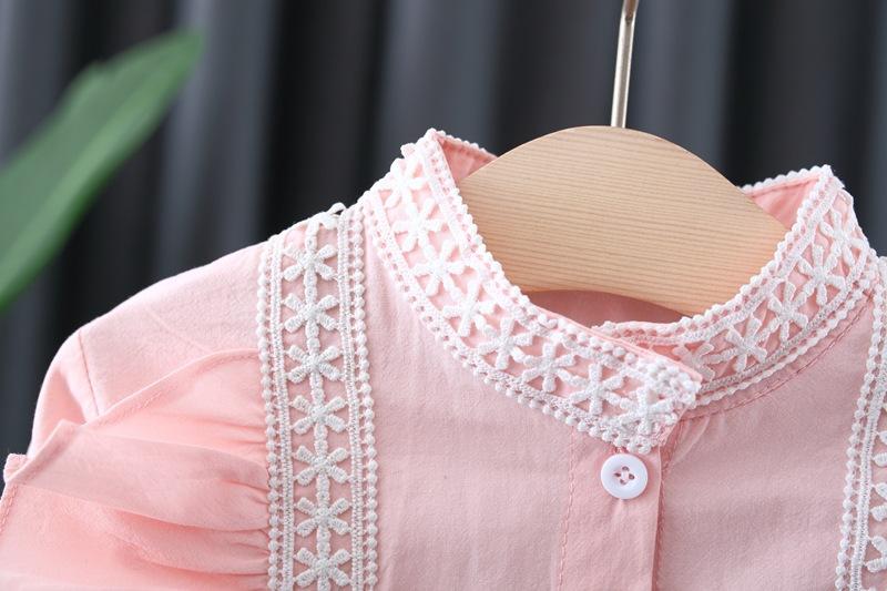 Lace Collar ruffle top and pant set