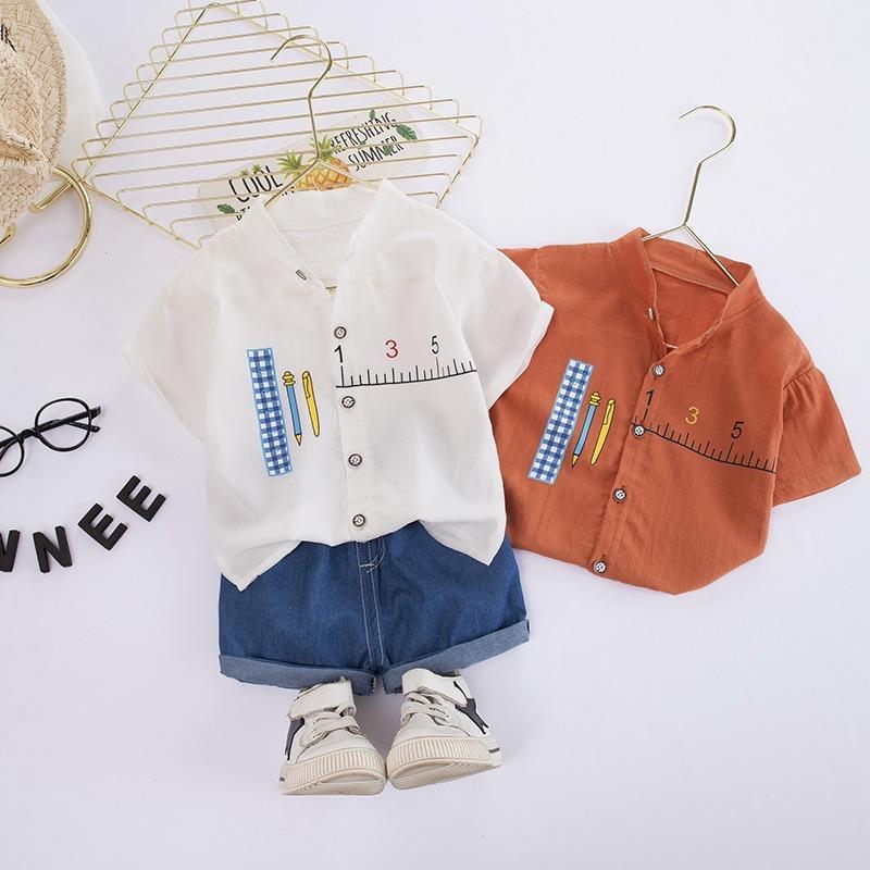 Pencil Printed Shirt And Shorts Set