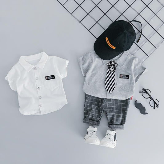 Plaided Shorts And Shirt Summer Set