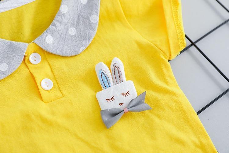 Polka Dot Collar Polo Tshirt And Shorts Set