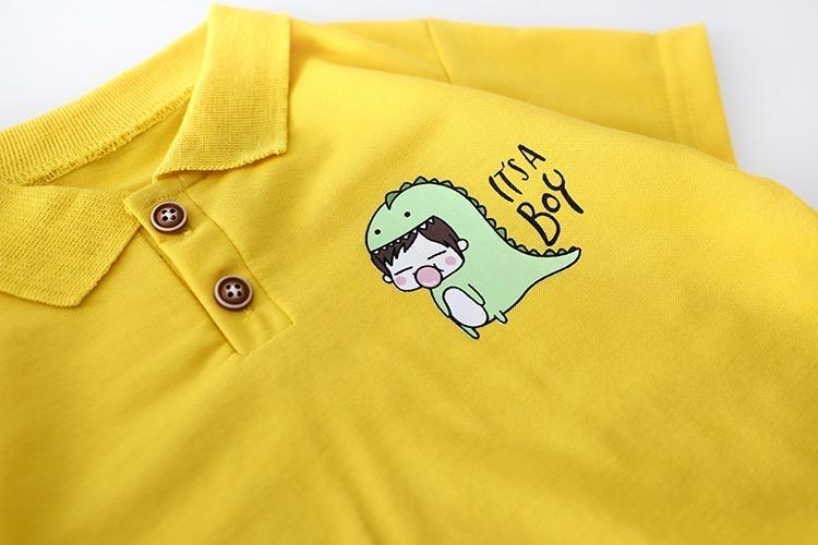 Polo Printed Tee And Khaki Shorts Set