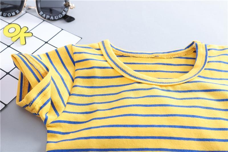 Striped Tee And Dungaree Summer Set