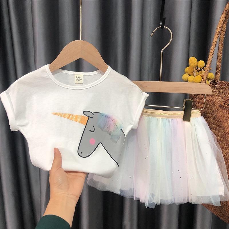 Unicorn Top And Skirt Set