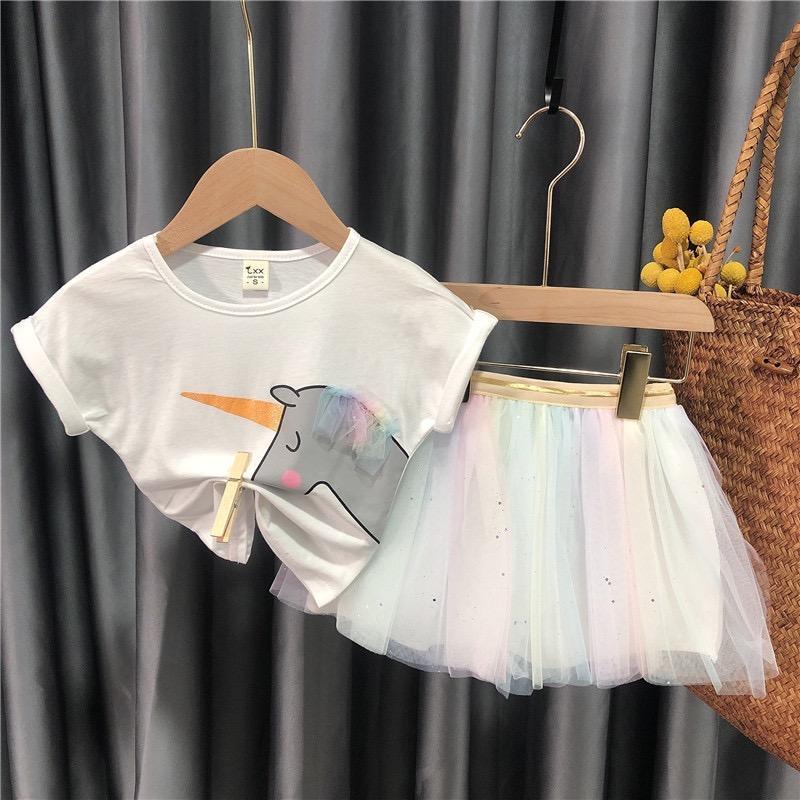 Unicorn Top And Skirt Set