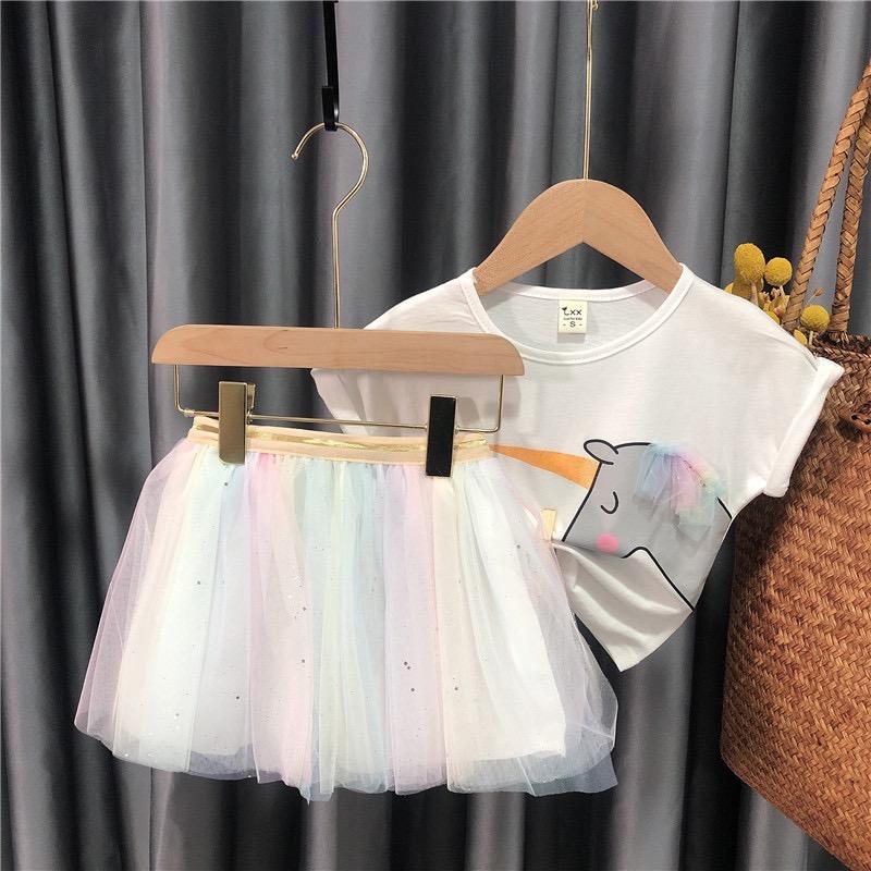Unicorn Top And Skirt Set