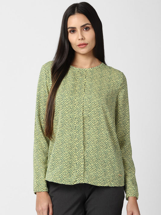 Green Printed Top