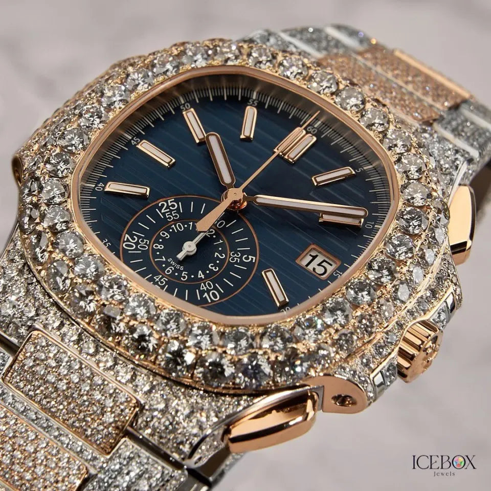 luxurious Iced out Studded Diamond Watch