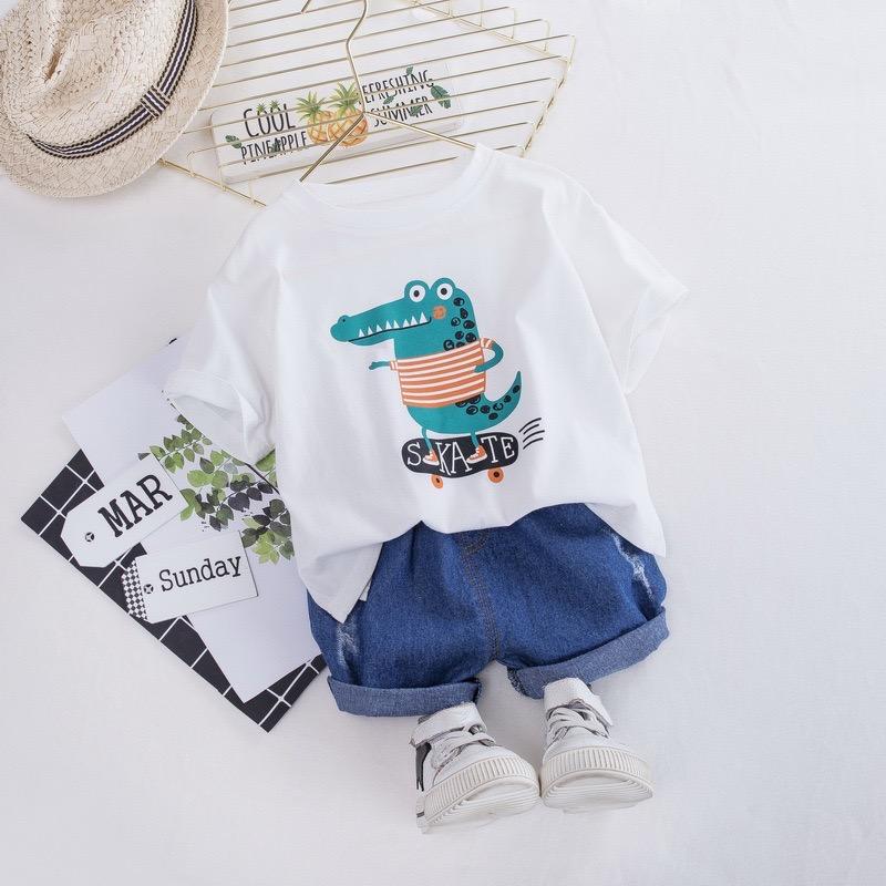 crocodile printed summer set
