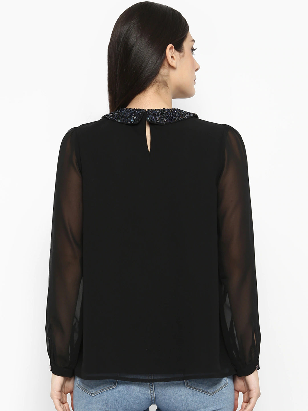 Black Peter Pan A-Line Top