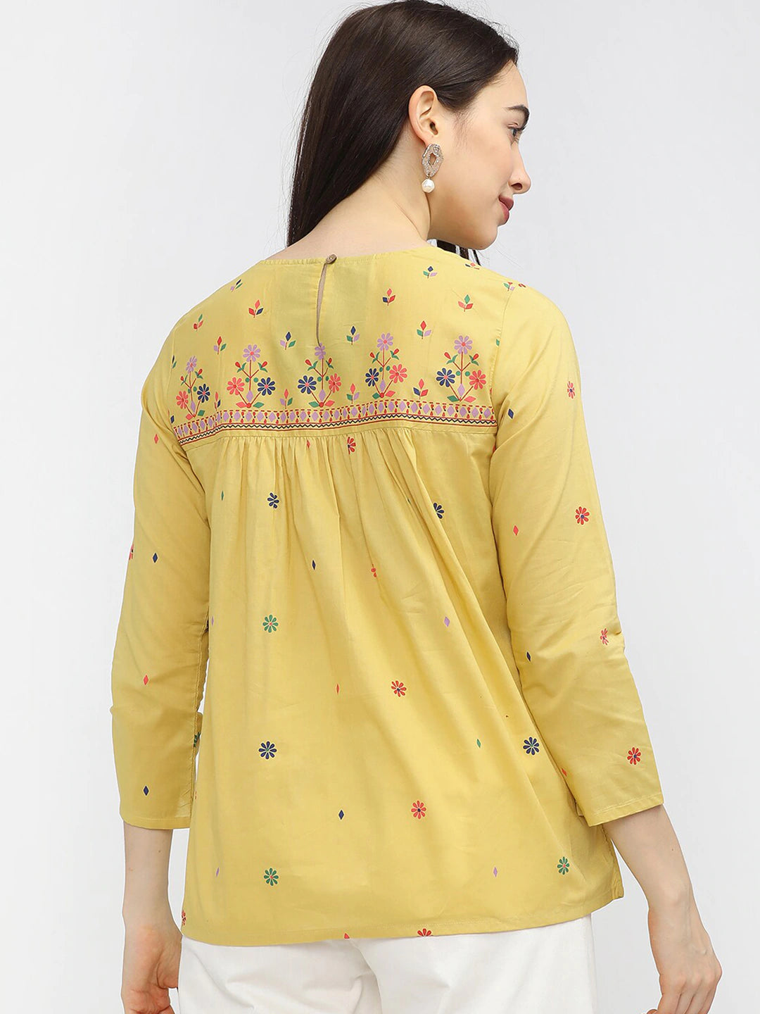Yellow Floral Printed Top