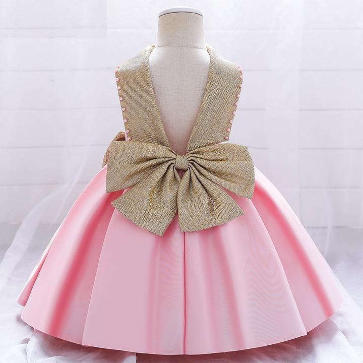Baby Pink Color Solid Baby Frock