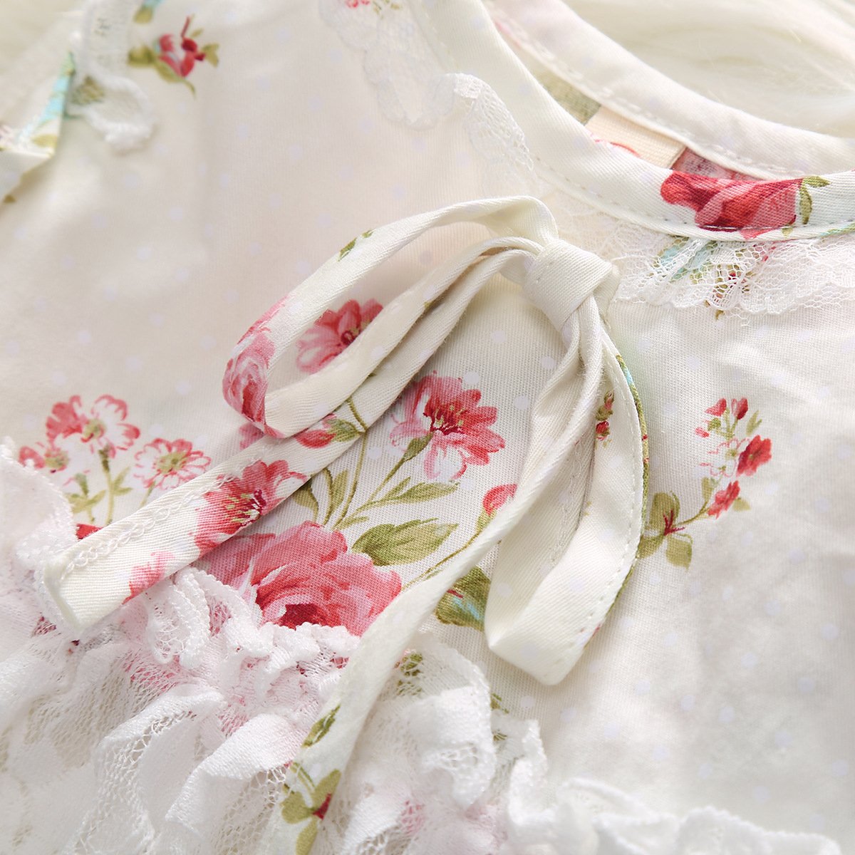 Flower Printed Bloomer Set With Bow