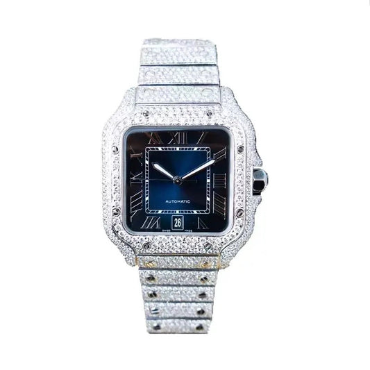 Luxurious Black Dial Studded Diamond Watch