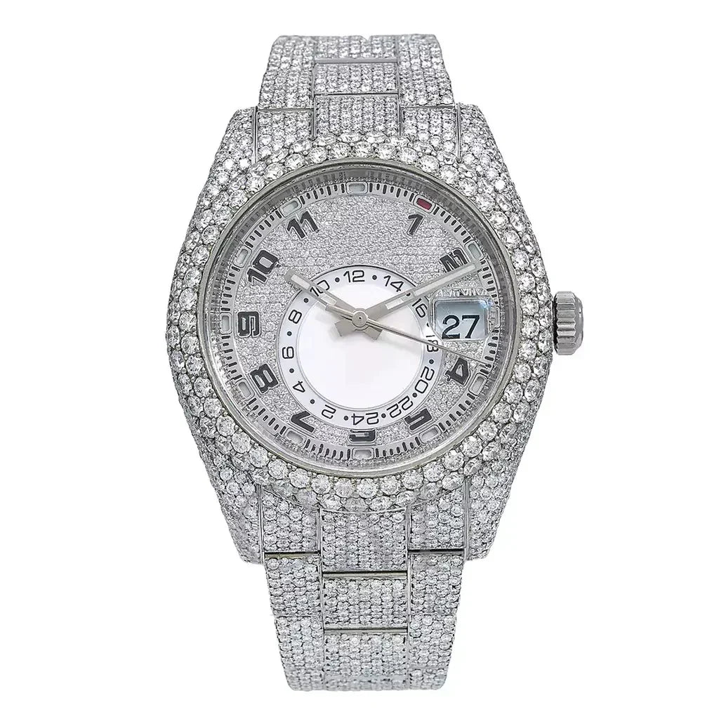 EXQUISITE 42MM SILVER DIAL WATCH