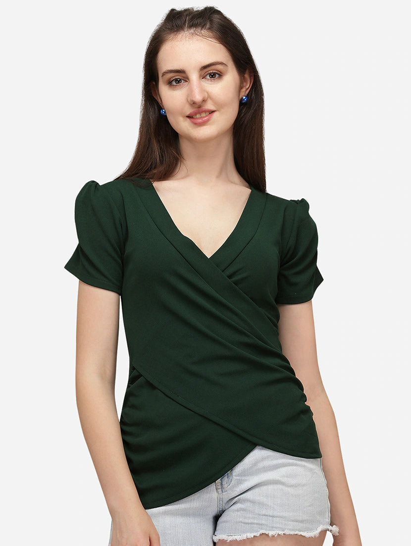 Overlap Neck Solid Top