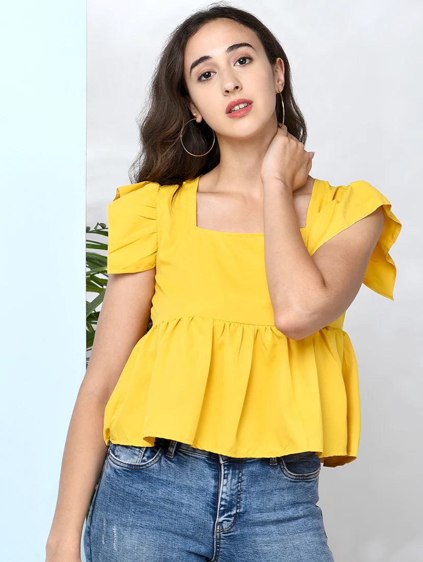 Solid Ruffle Top