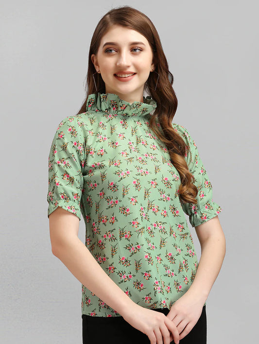 Short Sleeve Floral Regular Top