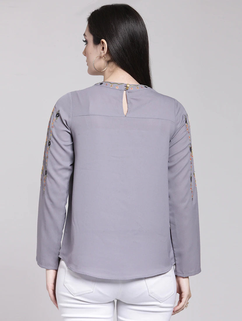 Long Sleeved Embroidered Top