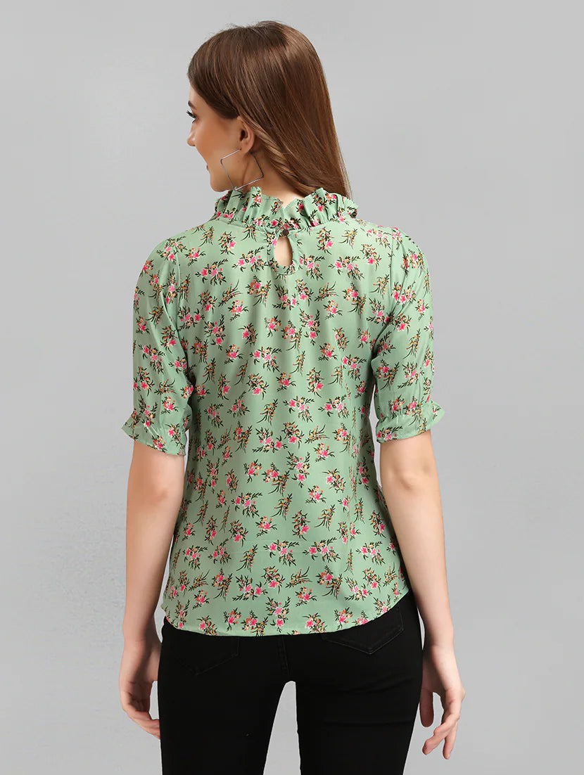 Short Sleeve Floral Regular Top