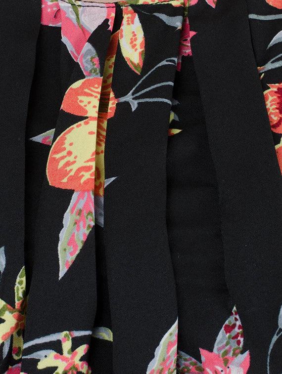 Pleated Front Floral Blouson Top